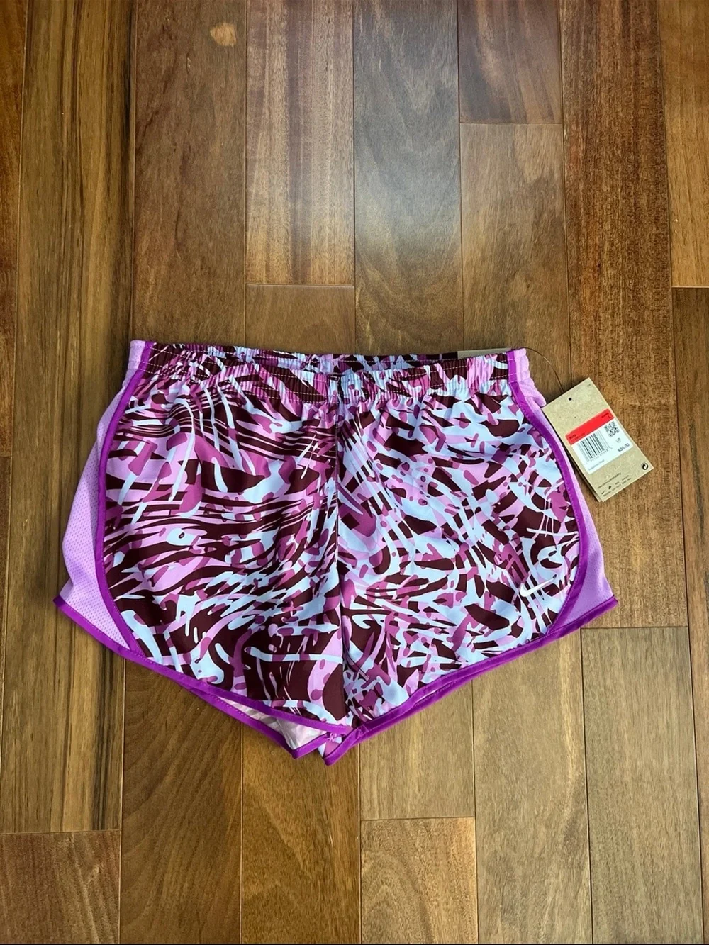 Nike Women’s Pink & Purple Abstract Print Athletic Shorts